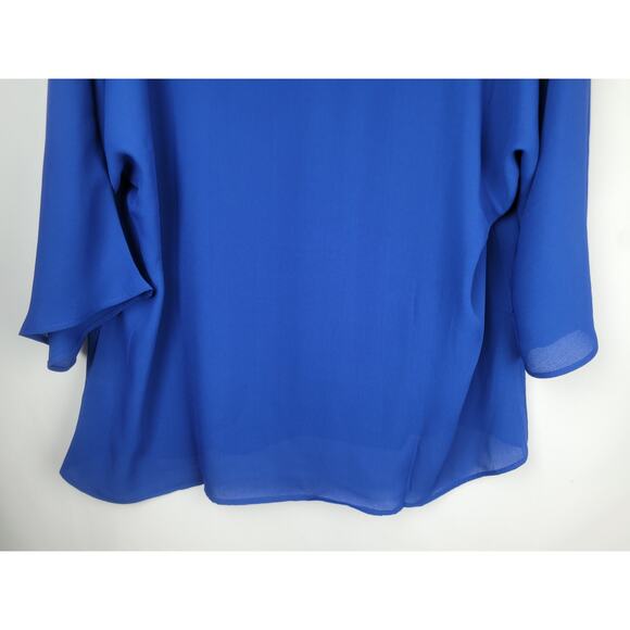 Three Eighty Two Revolve Women's Audrey V Neck Caftan 3/4 Sleeve Blue Size M - Picture 9 of 10